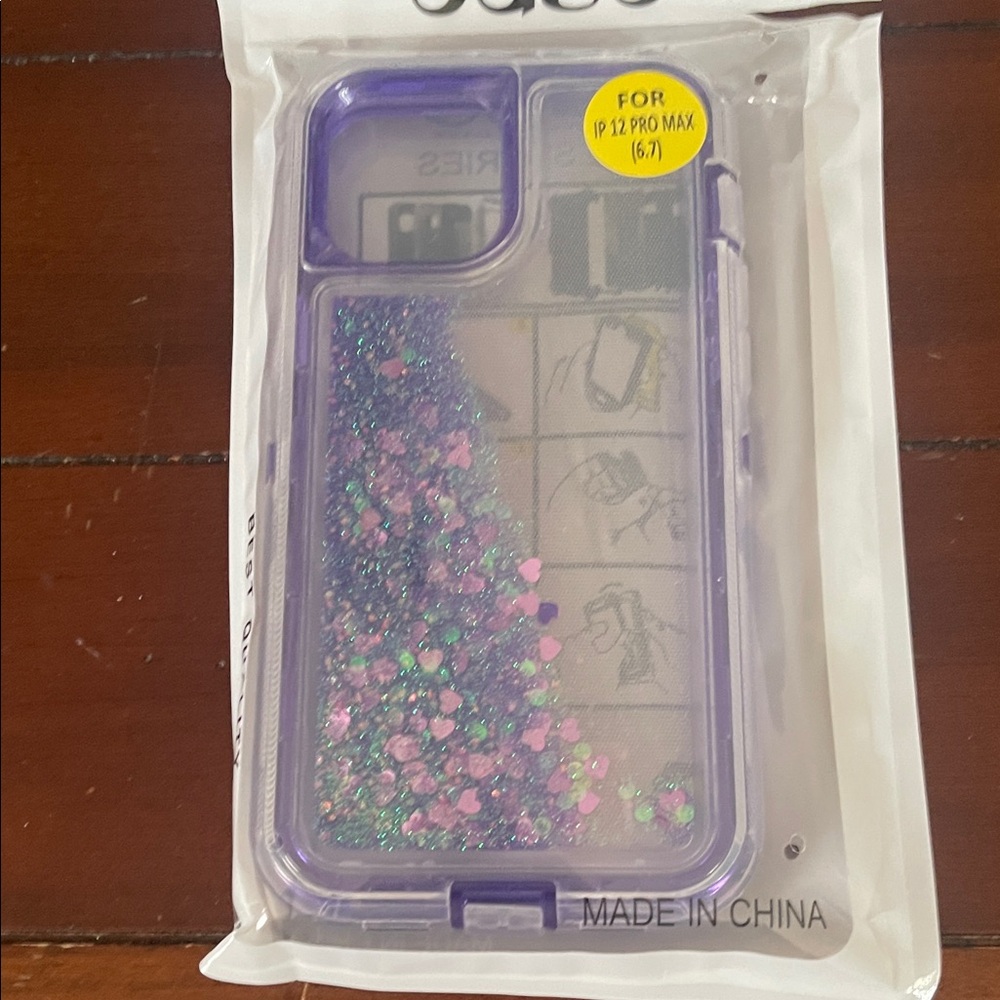 Purple Glitter Liquid Case for iPhone 12 Pro Max